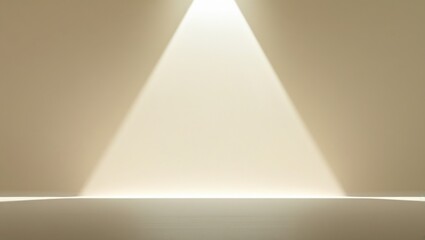 Empty beige  backdrop with directional light.