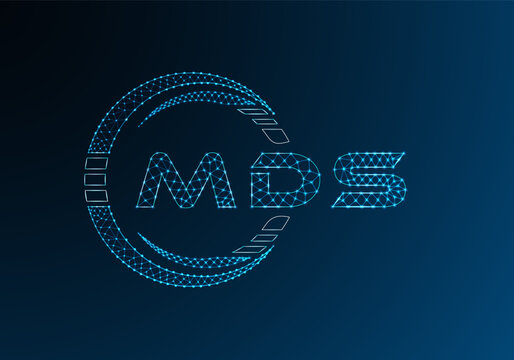 MDS low poly letter logo vector design. MDS lower poly logo design. Low poly logo.