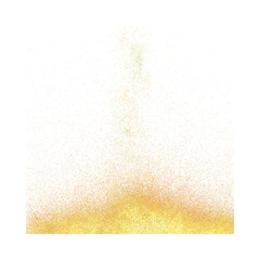 Elegant burst of golden glitter spray. Abstract festive background with shimmering particles isolated on white.