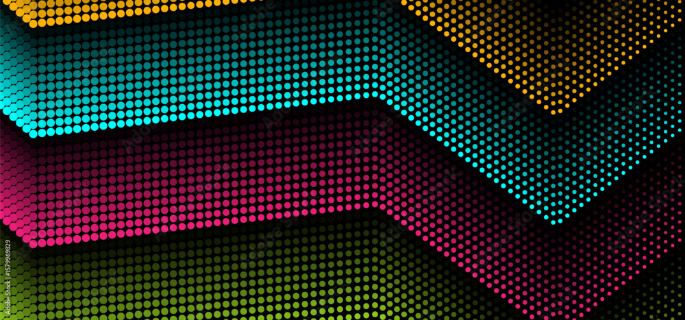 Poster colorful minimal dotted lines abstract futuristic tech halftone background. vector design