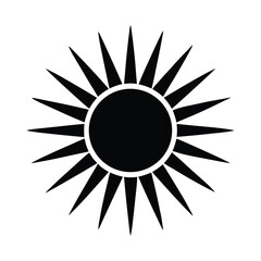 Sun With Wavy Rays Icon Vector Illustration