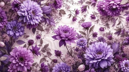 Elegant Purple Floral Wallpaper Pattern Design