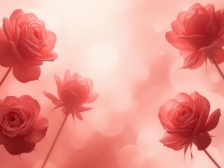 Elegant Rosewood Haze Abstract Roses Gradient Design