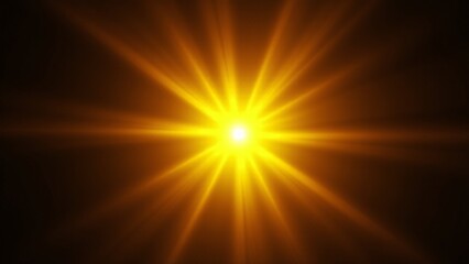 Abstract Golden Sunburst Lens Flare Effect