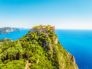 Byzantine Angelokastro castle on the island of Corfu in Greece