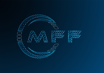 MFF low poly letter logo vector design. MFF lower poly logo design. Low poly logo.