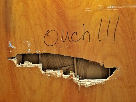 old wooden broken door with hal 