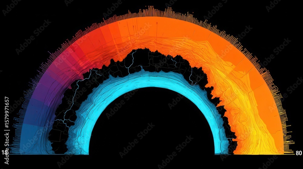 Aufkleber colorful, segmented graphic displaying data.