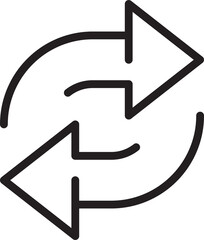 replace icon double reverse arrow exchange linear sign for graphic design, logo, web site, social media, mobile app, ui illustration.