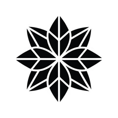 Obraz premium Geometric Floral Icon With Gold Color Icon Vector Illustration