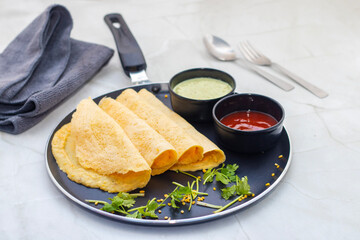 Moong dal chilla is a savory Indian pancake made from ground moong lentils, spiced with herbs,...