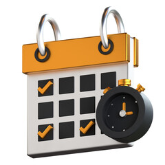 Schedule 3D Icon Black and Gold Style