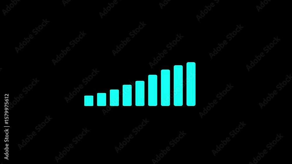 Poster abstract glowing business graph chart animation. cyan color ,graph chart showing marketing sales pro