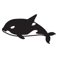 横向きシャチのシルエット