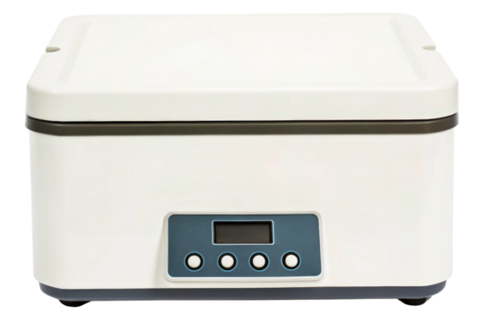 Laboratory thermostatic water bath with digital control panel isolated with transparent background - Powered by Adobe