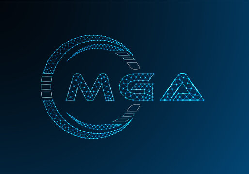 MGA low poly letter logo vector design. MGA lower poly logo design. Low poly logo.