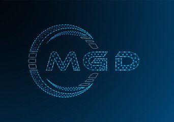 MGD low poly letter logo vector design. MGD lower poly logo design. Low poly logo.