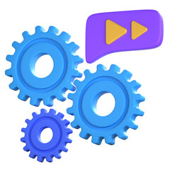 Setting 3D Icon Colorful Style