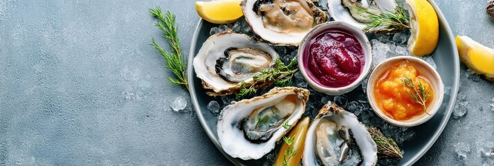 National Fried Clam Day Seafood Platter with Oysters and Cocktail Sauce Premium Summer Coastal Celebration for Millennials Social Media Marketing Content