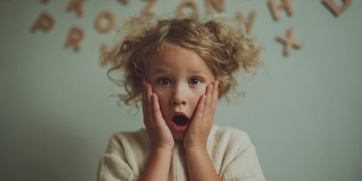 Excited Little Girl with Alphabet Letters on Starttheconversation Day Inspired by Back to School and Labor Day Season Marketing Campaigns for Modern Family Education Content - Powered by Adobe
