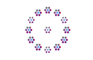 Geometric Radial Circle with Triangles, Dots, and Stars – Abstract Mandala-Inspired Vector Design for UI, Decor, and Tech Branding