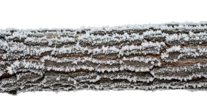 Frosty Tree Branch CloseUp Detail.