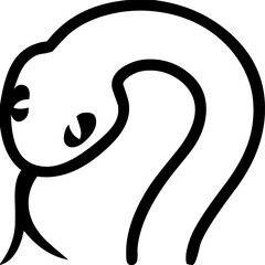 Stylized Snake Illustration in Black and White Vector. 