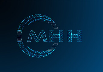Naklejka premium MHH low poly letter logo vector design. MHH lower poly logo design. Low poly logo.