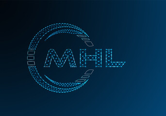 MHL low poly letter logo vector design. MHL lower poly logo design. Low poly logo.
