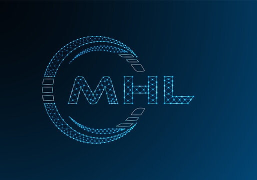 MHL low poly letter logo vector design. MHL lower poly logo design. Low poly logo.