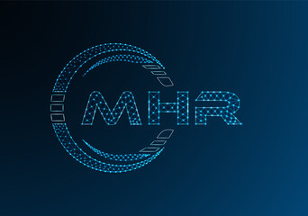 MHR low poly letter logo vector design. MHR lower poly logo design. Low poly logo.
