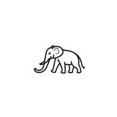 Obraz premium Minimalist One-Line Elephant Silhouette Illustration Abstract Continuous Black Line Drawing of Elephant in Vector Style on White Background