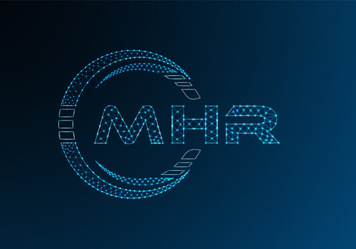 MHR low poly letter logo vector design. MHR lower poly logo design. Low poly logo.