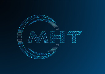 MHT low poly letter logo vector design. MHT lower poly logo design. Low poly logo.