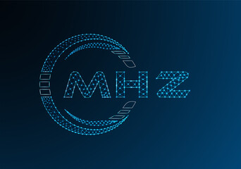MHZ low poly letter logo vector design. MHZ lower poly logo design. Low poly logo.