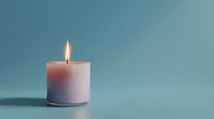 Modern Minimalistic Candle Flame on Smooth Surface Premium Calm Wellness Symbol for Stress Relief Marketing and Social Media Campaigns