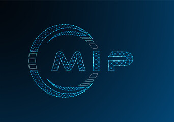 MIP low poly letter logo vector design. MIP lower poly logo design. Low poly logo.