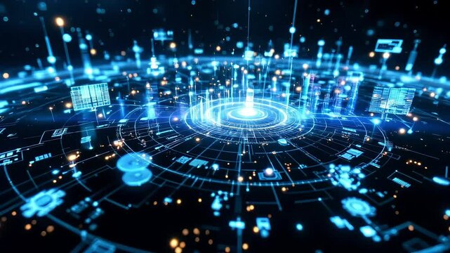 Abstract digital fractal realms with texture, pattern, and light illustrating cyberspace data arrangement and energy through computer science and math symmetry high-quality animation video