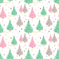 christmas tree seamless pattern
