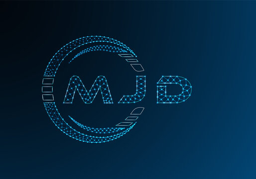 MJD low poly letter logo vector design. MJD lower poly logo design. Low poly logo.