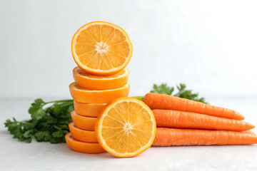 carrots on white background