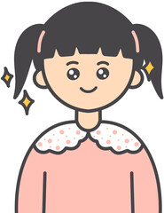 Shining Eyes Expression Illustration of a Happy Person