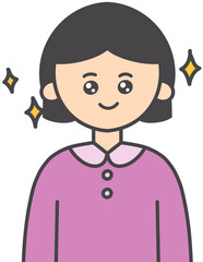 Shining Eyes Expression Illustration of a Happy Person