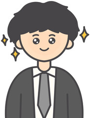 Shining Eyes Expression Illustration of a Happy Person