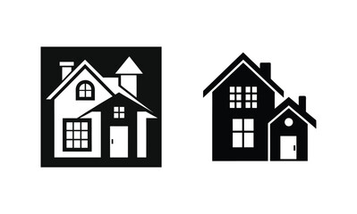 Fototapeta premium Black houses icons