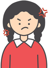 Angry Face Expression Illustration of a Person