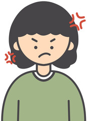 Angry Face Expression Illustration of a Person