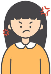 Angry Face Expression Illustration of a Person