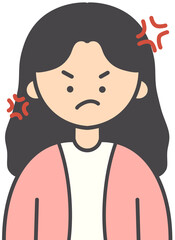 Angry Face Expression Illustration of a Person