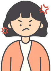 Angry Face Expression Illustration of a Person